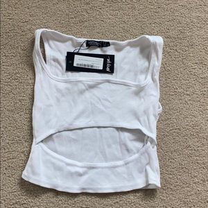 Nasty Gal white crop top